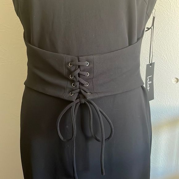 Lulu's Black Midi Dress Large NWT - Picture 3 of 14